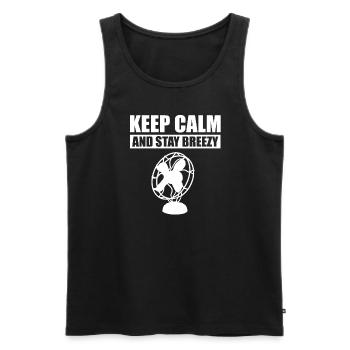 Retro Ferry Clothing Container Ship - Men's Premium Organic Tank Top - black - Front - AI Model Male 178 light (178cm)