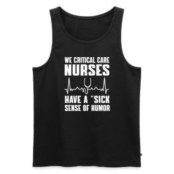Humor for intensive care nurses - Men's Premium Organic Tank Top - black - Front - AI Model Male 178 light (178cm)