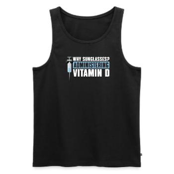 Nurse in intensive care - Men's Premium Organic Tank Top - black - Front - AI Model Male 178 light (178cm)
