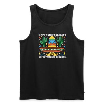 Glückliches Cinco De Mayo Departamento De Texas - Männer Premium Bio Tank Top - Schwarz - Vorne - Michal (187cm)