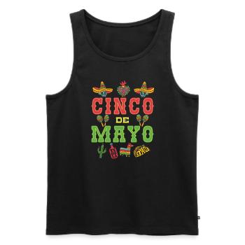 Cinco De Mayo - Men's Premium Organic Tank Top - black - Front - AI Model Male 178 light (178cm)