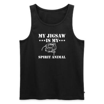 Funny Jig Saw Shirt - Men's Premium Organic Tank Top - black - Front - AI Model Male 178 light (178cm)