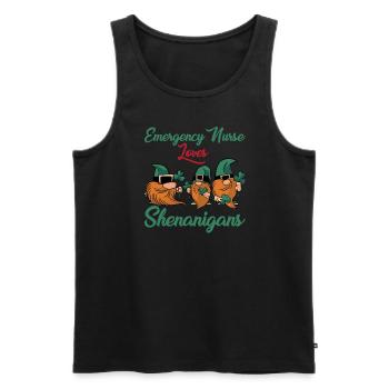 Notfallkrankenschwester St. Patrick's Day - Männer Premium Bio Tank Top - Schwarz - Vorne - Michal (187cm)