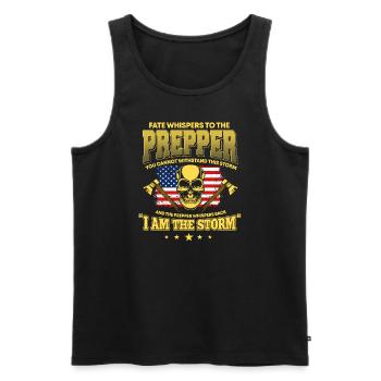 Amerikanisches Prepper Outfit Amerika - Männer Premium Bio Tank Top - Schwarz - Vorne - AI Model Male 178 light (178cm)