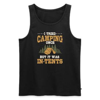 Funny camping pun - Men's Premium Organic Tank Top - black - Front - Michal (187cm)