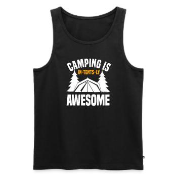 Camping Ist In Zelten Genial - Männer Premium Bio Tank Top - Schwarz - Vorne - Michal (187cm)