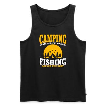 Lustiges Camping Und Angeln - Männer Premium Bio Tank Top - Schwarz - Vorne - Michal (187cm)