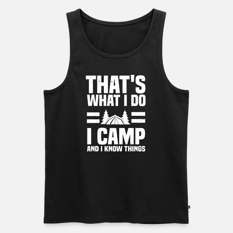 Camping - Männer Premium Bio Tank Top - Schwarz