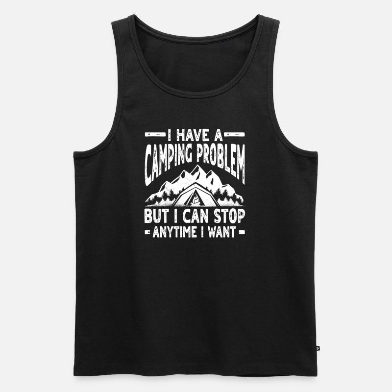 Funny Camping Problem Design - Men's Premium Organic Tank Top - black