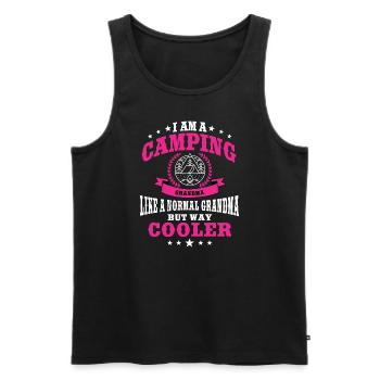 Lustige Camping Oma - Männer Premium Bio Tank Top - Schwarz - Vorne - Michal (187cm)