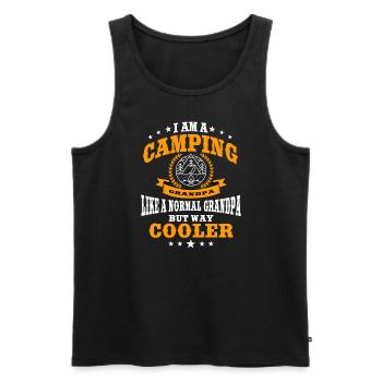 Lustiger Camping Opa - Männer Premium Bio Tank Top - Schwarz - Vorne - AI Model Male 178 light (178cm)