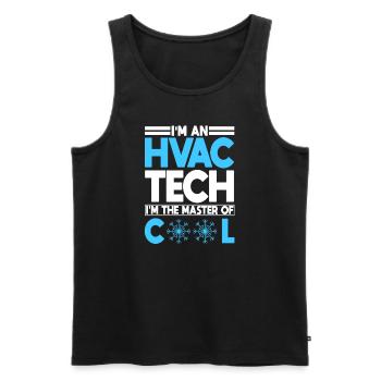 Funny HVAC technician clothing - Men's Premium Organic Tank Top - black - Front - AI Model Male 178 light (178cm)
