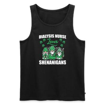 Funny Dialysis Nurse St. Patrick's Day - Men's Premium Organic Tank Top - black - Front - Michal (187cm)