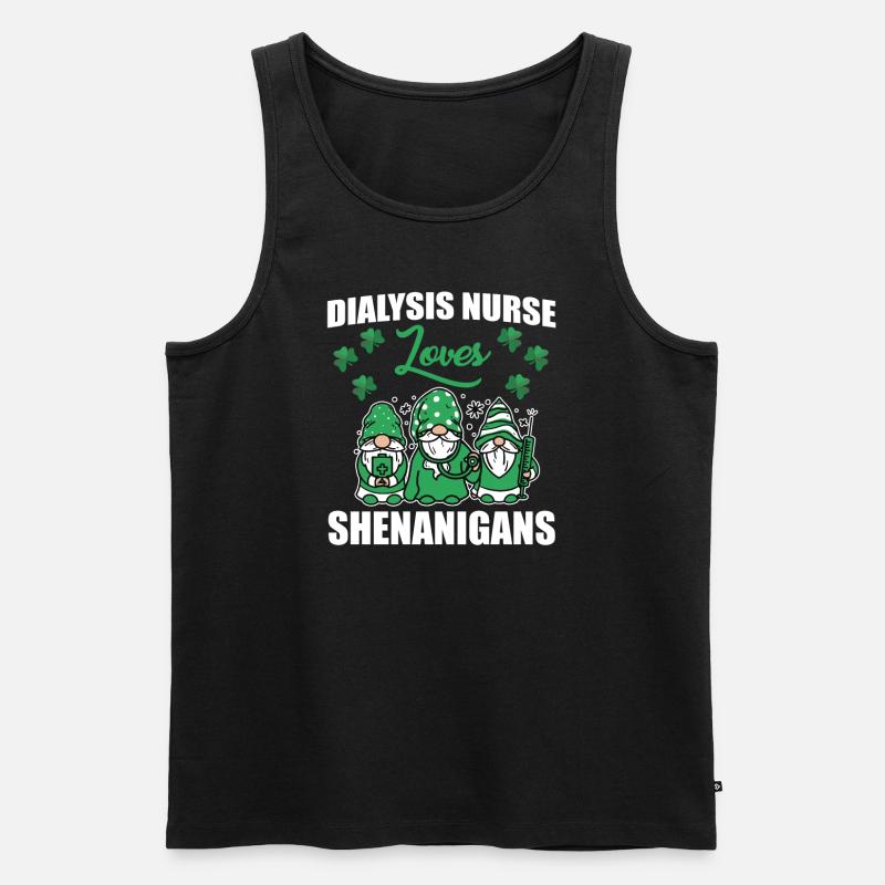 Lustige Dialyseschwester St. Patricks Day - Männer Premium Bio Tank Top - Schwarz