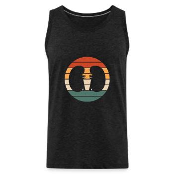 Retro Kidney Design Nephrology - Men's Premium Organic Tank Top - charcoal grey - Front - Alexander (188cm)