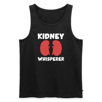 Kidney Whisperer Funny Dialysis Nurse - Men's Premium Organic Tank Top - black - Front - Michal (187cm)