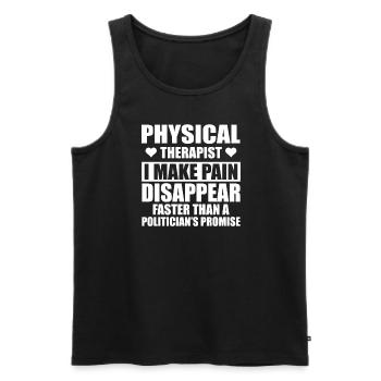 Drôle de physiothérapeute - Débardeur bio Premium Homme - noir - Devant - Michal (187cm)