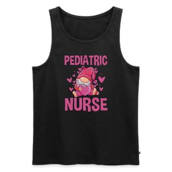 Pediatric Nurse Gnome - Men's Premium Organic Tank Top - black - Front - AI Model Male 178 light (178cm)