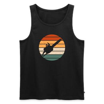 Retro Chainsaw - Men's Premium Organic Tank Top - black - Front - Michal (187cm)