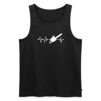 Chainsaw heartbeat - Men's Premium Organic Tank Top - black - Front - Michal (187cm)