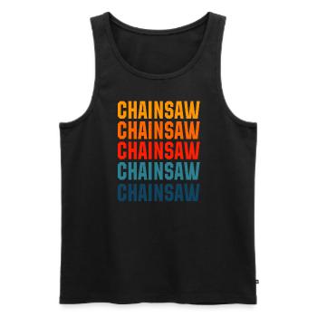 Chainsaw - Men's Premium Organic Tank Top - black - Front - Michal (187cm)