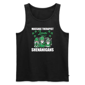 Masseur loves Shenanigan's St. Patrick's Day - Men's Premium Organic Tank Top - black - Front - Michal (187cm)