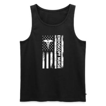 USA Flag Endoscopy Nurse America - Men's Premium Organic Tank Top - black - Front - AI Model Male 178 light (178cm)