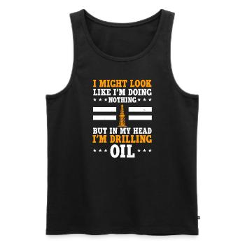 Funny Oilfield Workers Design - Men's Premium Organic Tank Top - black - Front - AI Model Male 178 light (178cm)