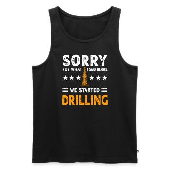 Funny oilfield worker costume - Men's Premium Organic Tank Top - black - Front - Michal (187cm)