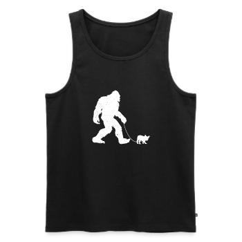 Bigfoot and French Bulldog Gassi - Men's Premium Organic Tank Top - black - Front - Michal (187cm)