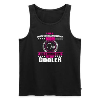 Speech therapist mom - Men's Premium Organic Tank Top - black - Front - Michal (187cm)