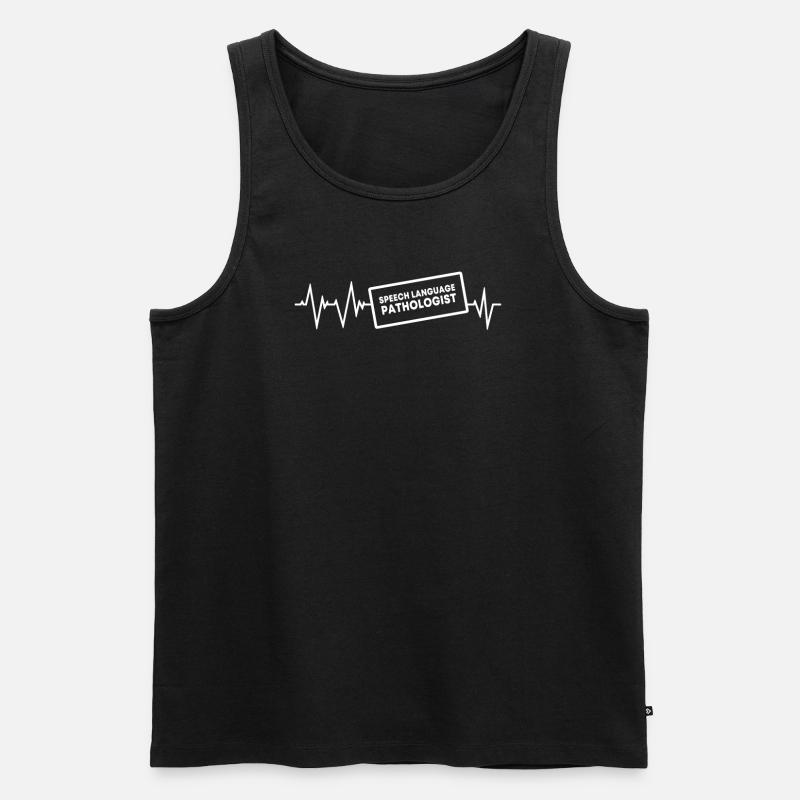 Speech-language pathologist heartbeat - Men's Premium Organic Tank Top - black