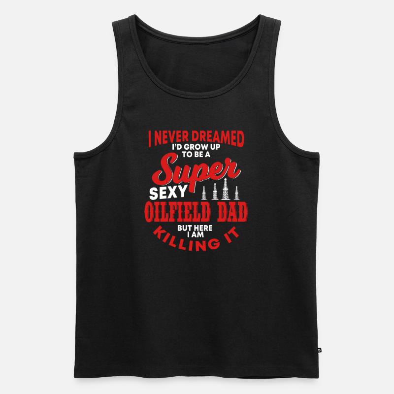 Ölfeld Papa - Männer Premium Bio Tank Top - Schwarz