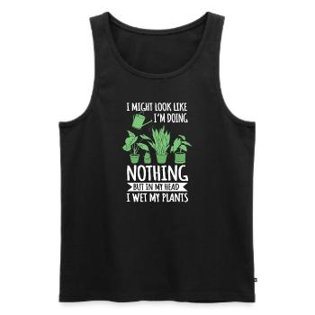 Funny Gardener Plants Design - Men's Premium Organic Tank Top - black - Front - AI Model Male 178 light (178cm)
