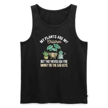 Funny Plants Lover and Garden Saying - Men's Premium Organic Tank Top - black - Front - Michal (187cm)