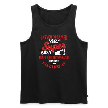 Fun design for excavator drivers - Men's Premium Organic Tank Top - black - Front - Michal (187cm)