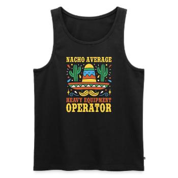 Opérateur de machine lourde Cinco de Mayo - Débardeur bio Premium Homme - noir - Devant - Michal (187cm)