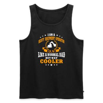Excavator driver dad - Men's Premium Organic Tank Top - black - Front - Michal (187cm)