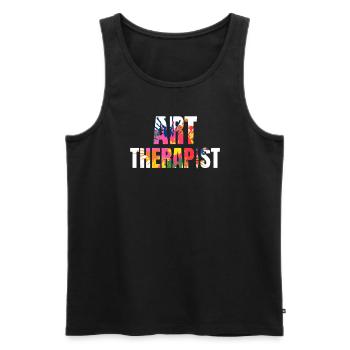 Kunsttherapeut - Männer Premium Bio Tank Top - Schwarz - Vorne - Michal (187cm)