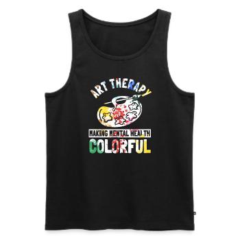 Tolles Kunsttherapie Spruch - Männer Premium Bio Tank Top - Schwarz - Vorne - AI Model Male 178 light (178cm)