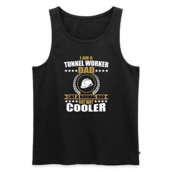 Funny Tunnel Worker Dad Father's Day - Men's Premium Organic Tank Top - black - Front - Michal (187cm)