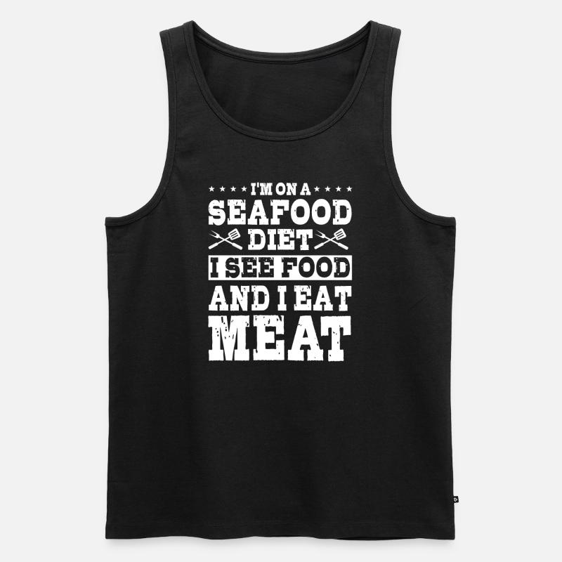 Fleisch Diät - Männer Premium Bio Tank Top - Schwarz