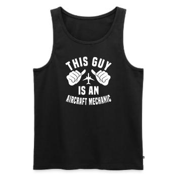 Funny Airplane Mechanic Design - Men's Premium Organic Tank Top - black - Front - AI Model Male 178 light (178cm)
