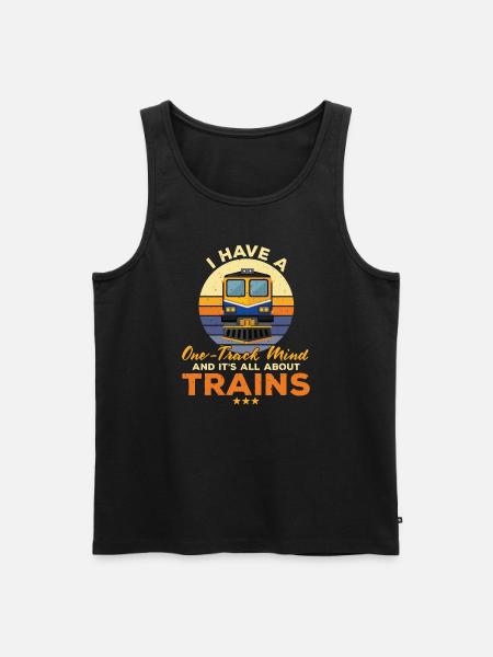 Funny Train Lover Railway Outfit - Men's Premium Organic Tank Top - black