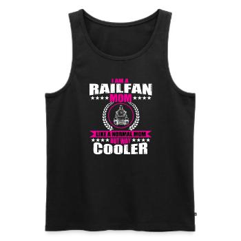 Lustige Railfan Mama Lokomotive Eisenbahnzüge - Männer Premium Bio Tank Top - Schwarz - Vorne - AI Model Male 178 light (178cm)