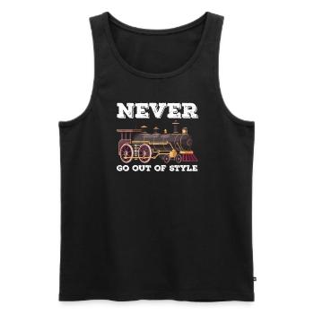 Klassisches Lokomotiven Design Zugliebhaber - Männer Premium Bio Tank Top - Schwarz - Vorne - AI Model Male 178 light (178cm)