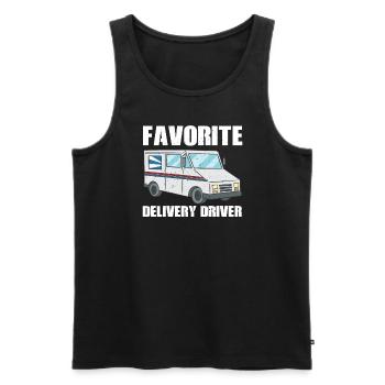 Favorite Delivery Driver Costume - Men's Premium Organic Tank Top - black - Front - AI Model Male 178 light (178cm)