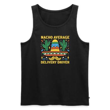 Not-so-average delivery driver - Men's Premium Organic Tank Top - black - Front - AI Model Male 178 light (178cm)