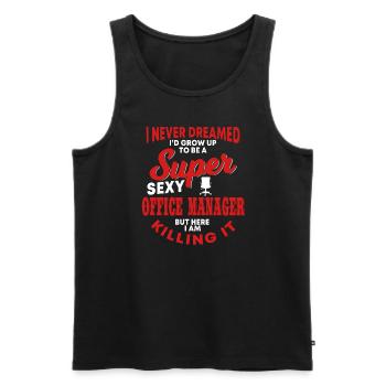 Lustiger Büroleiter Der Schulbüro Team - Männer Premium Bio Tank Top - Schwarz - Vorne - Michal (187cm)