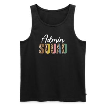 Admin squad leopard print - Men's Premium Organic Tank Top - black - Front - AI Model Male 178 light (178cm)